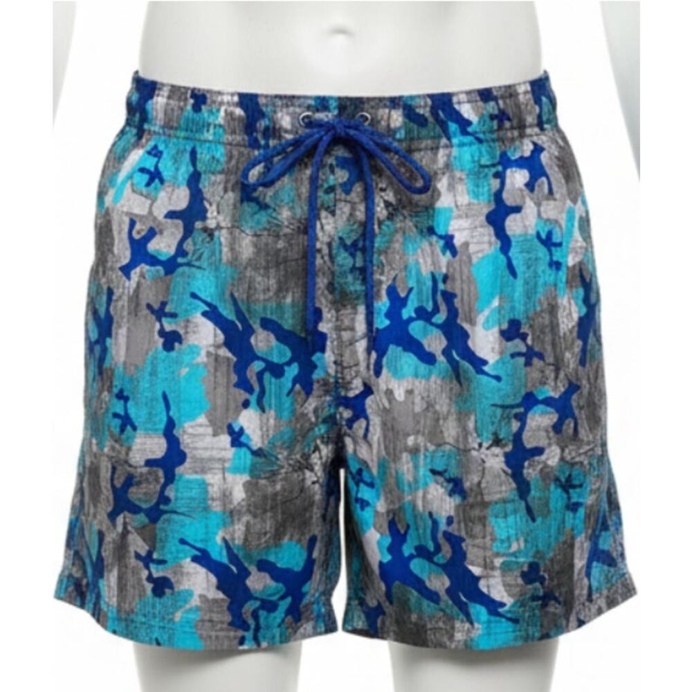 Talos Swim Shorts Men Size L Blue Green Swimwear Beach Pool Colorful Swim Trunks